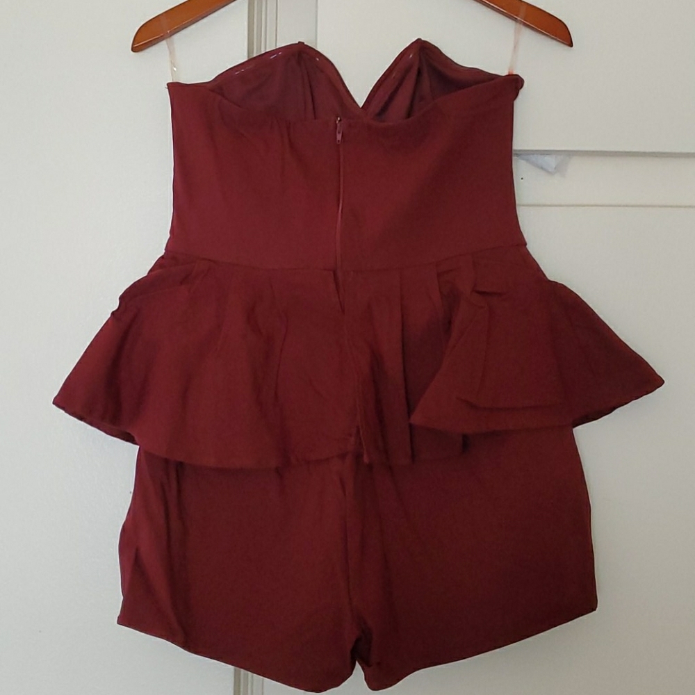 Charlotte Russe burgundy romper XL